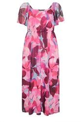 YOURS Curve Pink Floral Angel Sleeve Dress