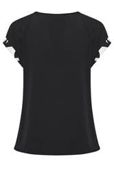 YOURS Plus Size Black Abstract Contrast Sleeve Top | Yours Clothing 2