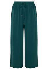 YOURS Curve Teal Blue Washed Twill Trousers