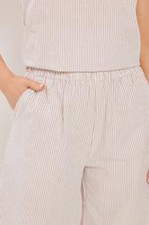 LTS Tall Women's Camel Brown Stripe Cotton Wide Leg Trousers | Long Tall Sally 5
