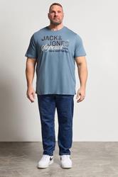 JACK & JONES Big & Tall Blue Graphic T-Shirt | BadRhino 1