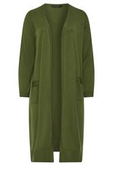 EVANS Plus Size Olive Green Longline Cardigan | Evans 1