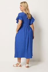 YOURS Plus Size Blue Polka Dot Midi Dress | Yours Clothing 2