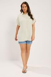 YOURS Plus Size Natural Brown Grown On Sleeve Shirt | Yours Clothing 1