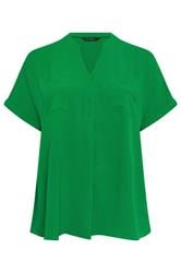 EVANS blusa utilitaria verde de manga corta