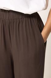 PixieGirl Petite Women's Chocolate Brown Elasticated Waist Wide Leg Trousers | PixieGirl 4