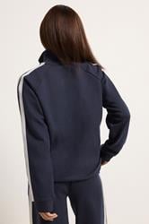 PixieGirl Petite Women's Set Navy Blue Stripe Cotton Sweatshirt & Wide Leg Joggers | PixieGirl 4