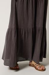 LTS Tall Women's Chocolate Brown Acid Wash Tiered Maxi Skirt | Long Tall Sally 4