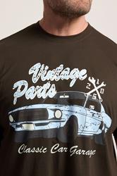 BadRhino Big & Tall Brown Extra Long 'Vintage Parts' Graphic T-Shirt | BadRhino 4