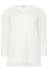 M&Co Ivory White Floral Lace Long Sleeve Top | M&Co 5