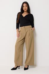 PixieGirl Petite Women's Light Brown Wide Leg Trousers | PixieGirl 3