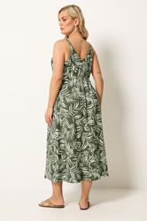 YOURS Plus Size Khaki Green Keyhole Midi Dress | Yours Clothing 4