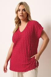 YOURS Plus Size Red Bubble Textured T-Shirt | Yours Clothing 3