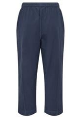 YOURS Plus Size Navy Blue Cool Cotton Barrel Trousers | yours Clothing 6