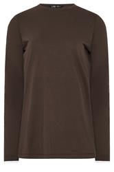 LTS Tall Chocolate Brown Layered Long Sleeve T-Shirt