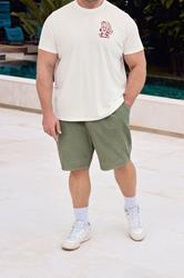 BadRhino Big & Tall Green Elasticated Waist Corduroy Shorts | BadRhino 3