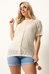 YOURS Plus Size Ivory White Button Through Cardigan | Yours Clothing 1