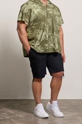 JACK & JONES Big & Tall Black Mid Rise Cargo Shorts | BadRhino 3