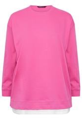 YOURS Plus Size Pink Crew-Neck Jumper | Yours Clothing 5