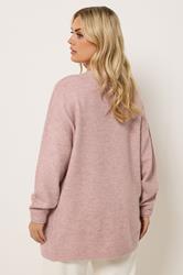 YOURS Plus Size Pink Soft Touch Knitted Cardigan | Yours Clothing 2