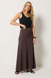 LTS Tall Women's Chocolate Brown Flare Seam Maxi Skirt | Long Tall Sally 3
