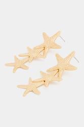 Gold Tone Starfish Drop Earrings | Yours Clothing 2