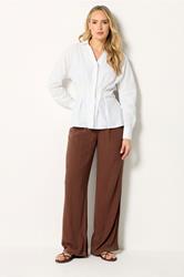 LTS Tall White Pleated Cotton Shirt | Long Tall Sally 1