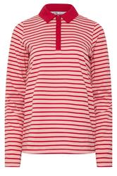 LTS Tall Women's Red and Pink Stripe Polo Cotton T-Shirt | Long Tall Sally 6
