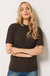 LTS Tall Chocolate Brown Short Sleeve Knit Jumper | Long Tall Sally  3
