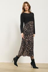 M&Co Black Abstract Print 2 In 1 Maxi Dress | M&Co 1