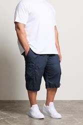 BadRhino Big & Tall Navy Blue Long Length Cargo Shorts | BadRhino 1