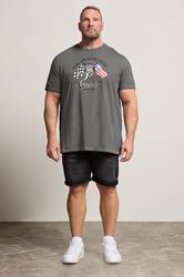 D555 Big & Tall Grey Gas Monkey Graphic Print T-Shirt | BadRhino 1