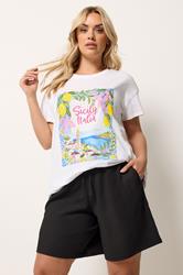 YOURS Plus Size Black Textured Shorts | Yours Clothing 3