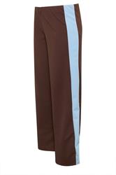PixieGirl Petite Chocolate Brown Side Stripe Scuba Wide Leg Trousers