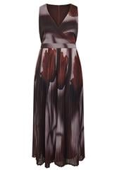 EVANS Curve Dark Red Abstract Print Pleated Jumpsuit