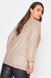 YOURS LONDON Plus Size Gold Sequin Embellished Shirt