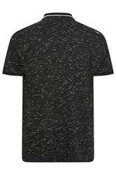 D555 Big & Tall Black Jacquard Polo Shirt | BadRhino 4