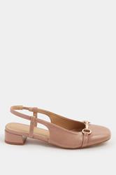LTS Natural Brown Snaffle Slingback Heel In Standard Fit | Long Tall Sally 2