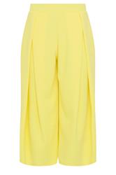 PixieGirl Petite Yellow Pleated Cropped Wide Leg Trousers