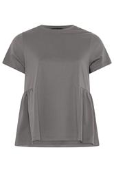 LIMITED COLLECTION Curve Grey Peplum Side Detail T-Shirt