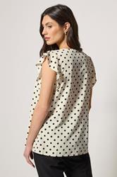 M&Co Ivory White Polka Dot Frill Sleeve Blouse | M&Co 2