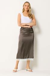 LTS Tall Women's Chocolate Brown Polka Dot Lace Maxi Skirt | Long Tall Sally 3