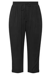 YOURS Plus Size Black Crochet Side Crop Trousers | Yours Clothing 6