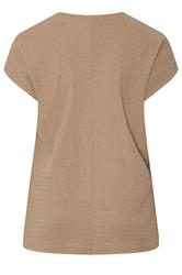 YOURS Plus Size Natural Beige Textured T-Shirt | Yours Clothing 2