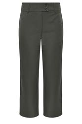 PixieGirl Petite Women's Dark Grey Button Tab Detail Wide Leg Trousers | PixieGirl 1