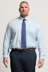 D555 Big & Tall Sky Blue Long Sleeve Non Iron Stretch Shirt | BadRhino 3