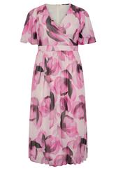 EVANS Plus Size Pink Petal Angel Sleeve Midi Dress | Evans 5
