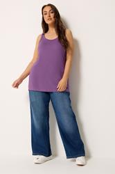 YOURS Plus Size Purple Core Vest Top | Yours Clothing 1