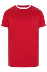 BadRhino Big & Tall Red Extra Long Ringer T-Shirt | BadRhino 5