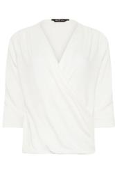 M&Co Ivory White Long Sleeve Wrap Top | M&Co 5